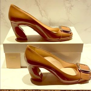 Prada Buckle Sculpted Heel
